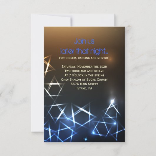 STARS and LIGHTS Bar Bat Mitzvah Party Card Kaart (Voorkant)