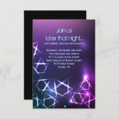 STARS and LIGHTS Bar Bat Mitzvah Party Card Kaart (Voorkant / Achterkant)