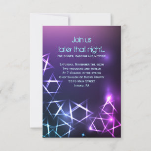 STARS and LIGHTS Bar Bat Mitzvah Party Card Kaart