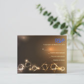 STARS and LIGHTS Bar Bat Mitzvah Reply Card RSVP Kaartje (Staand voorkant)