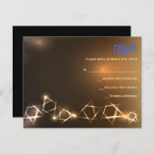 STARS and LIGHTS Bar Bat Mitzvah Reply Card RSVP Kaartje (Voorkant / Achterkant)