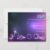 STARS and LIGHTS Bar Bat Mitzvah Reply Card RSVP Kaartje (Voorkant)