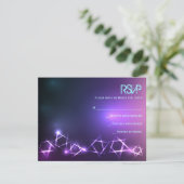 STARS and LIGHTS Bar Bat Mitzvah Reply Card RSVP Kaartje (Staand voorkant)