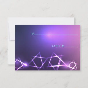 STARS and LIGHTS Bat Mitzvah Escort Seating Card Kaart