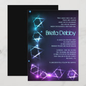 STARS and LIGHTS Jewish Baby Naming Invitation Kaart (Voorkant / Achterkant)