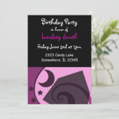 Stars and Moon Birthday Invitation Kaart (Staand voorkant)