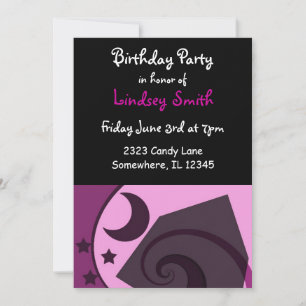 Stars and Moon Birthday Invitation Kaart