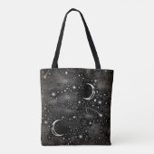 Stars and Moon Sterrennacht Celestial Black Tote Bag (Achterkant)