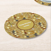 Stars and Sparkle Any Age Birthday Party Ronde Kartonnen Onderzetter (Gebogen)