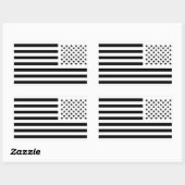Stars and Stripes Black  Rechthoekige Sticker (Vel)