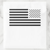 Stars and Stripes Black  Rechthoekige Sticker (Tas)