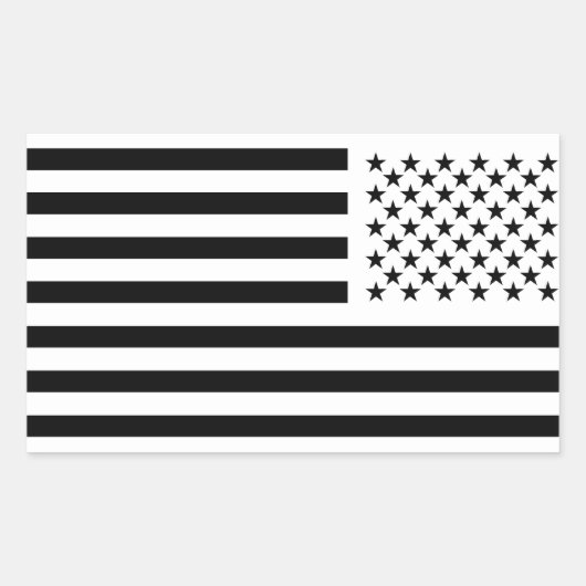Stars and Stripes Black  Rechthoekige Sticker (Voorkant)