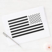 Stars and Stripes Black  Rechthoekige Sticker (Envelop)