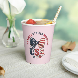 Stars and Stripes Bow Patriottische USA Papieren B Bekers