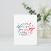 Stars and Stripes en Parelwitten 4 juli Kaart (Staand voorkant)