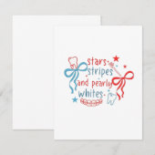 Stars and Stripes en Parelwitten 4 juli Kaart (Voorkant / Achterkant)