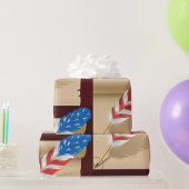 Stars And Stripes Feather Cadeaupapier