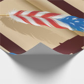 Stars And Stripes Feather Cadeaupapier