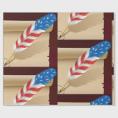 Stars And Stripes Feather Cadeaupapier (Vlak)