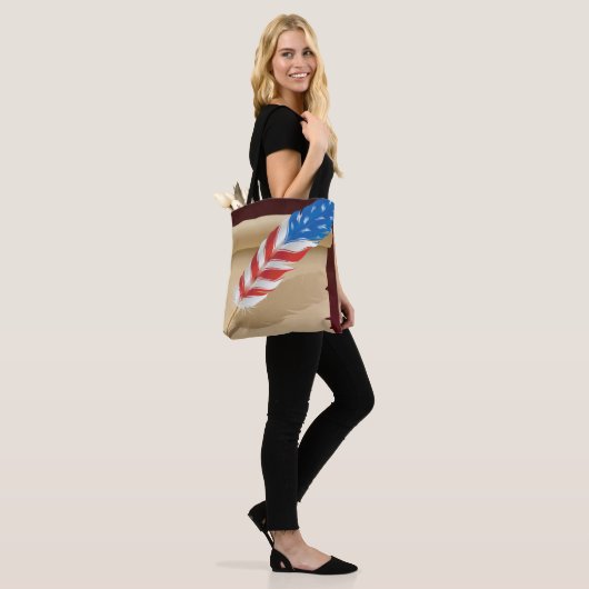 Stars And Stripes Feather Tote Bag (Op model)