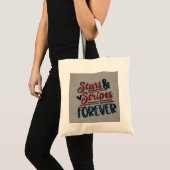 Stars and stripes forever boodschappentas tote bag (Voorkant (product))