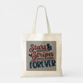 Stars and stripes forever boodschappentas tote bag (Achterkant)
