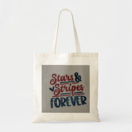 Stars and stripes forever boodschappentas tote bag