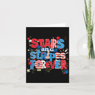 Stars and Stripes Forever Rode Witte Blauwe Letter Kaart