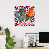 Stars and Stripes Gamefowl Poster (Thuiskantoor)