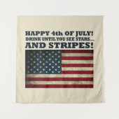 Stars and Stripes Grappig 4 juli Wandkleed (Voorkant)