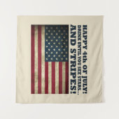Stars and Stripes Grappige 4 juli Wandkleed (Voorkant (horizontaal))