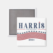 Stars and Stripes Harris voor President 2024 Sign Magneet (Voorkant / Achterkant)