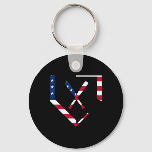 Stars And Stripes Home Plate Honkbalknuppels Ameri Sleutelhanger