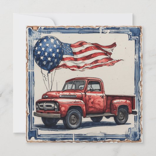 Stars and Stripes Journey:  glorie Feestdagenkaart (Voorkant)