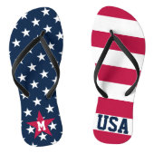 Stars and Stripes Monogramed US Flag Teenslippers (Voetbed)