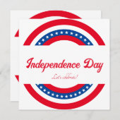 Stars and Stripes Onafhankelijkheidsdag Party Kaart (Voorkant / Achterkant)