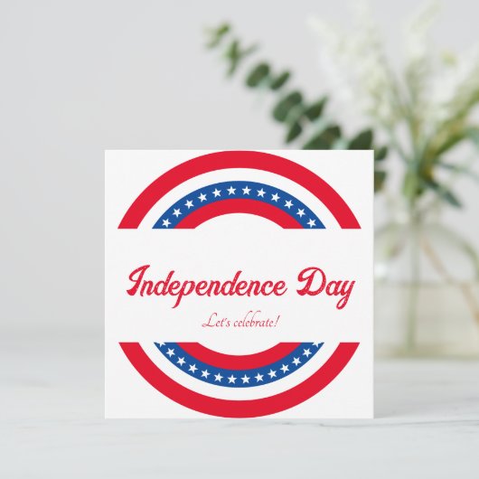 Stars and Stripes Onafhankelijkheidsdag Party Kaart (Staand voorkant)