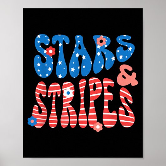 Stars and Stripes Onafhankelijkheidsdag Patriottis Poster (Voorkant)