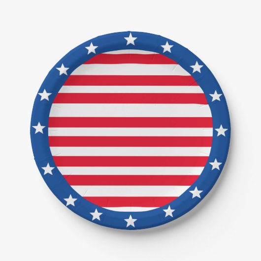 Stars and Stripes Papieren Bordje (Voorkant)
