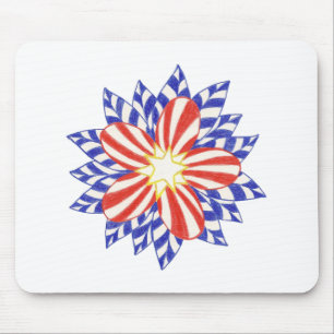 Stars and Stripes Patriotic Flower Muismatten