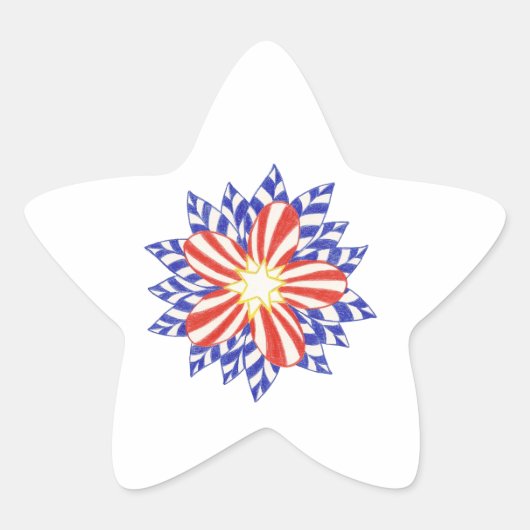 Stars and Stripes Patriotic Flower Stickers (Voorkant)