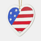 Stars and Stripes Patriotic Heart Verenigde Staten Keramisch Ornament (Links)
