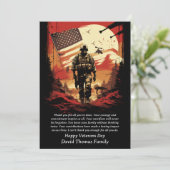 Stars and Stripes Patriotic Verenigde Staten Veter Bedankkaart (Staand voorkant)