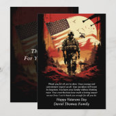 Stars and Stripes Patriotic Verenigde Staten Veter Bedankkaart (Voorkant / Achterkant)