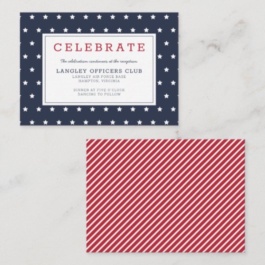 Stars and Stripes Patriottische Militaire Trouwkaa Informatiekaartje (Voorkant / Achterkant)