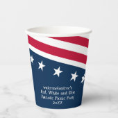 Stars and Stripes Patriottische Picknick Partij 8o Papieren Bekers (Voorkant)