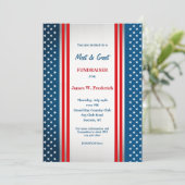 Stars and Stripes Political Fundraiser Invitation Kaart (Staand voorkant)