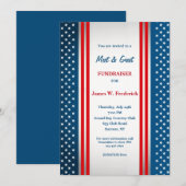 Stars and Stripes Political Fundraiser Invitation Kaart (Voorkant / Achterkant)