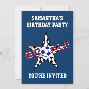 Stars and Stripes Soccer Goal Birthday Party Kaart