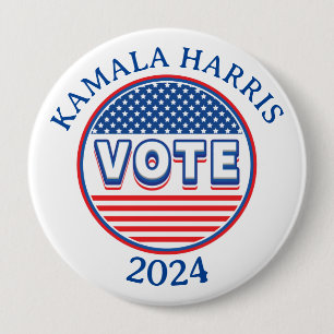 Stars and Stripes Stem Verenigde Staten - Verkiezi Ronde Button 4,0 Cm